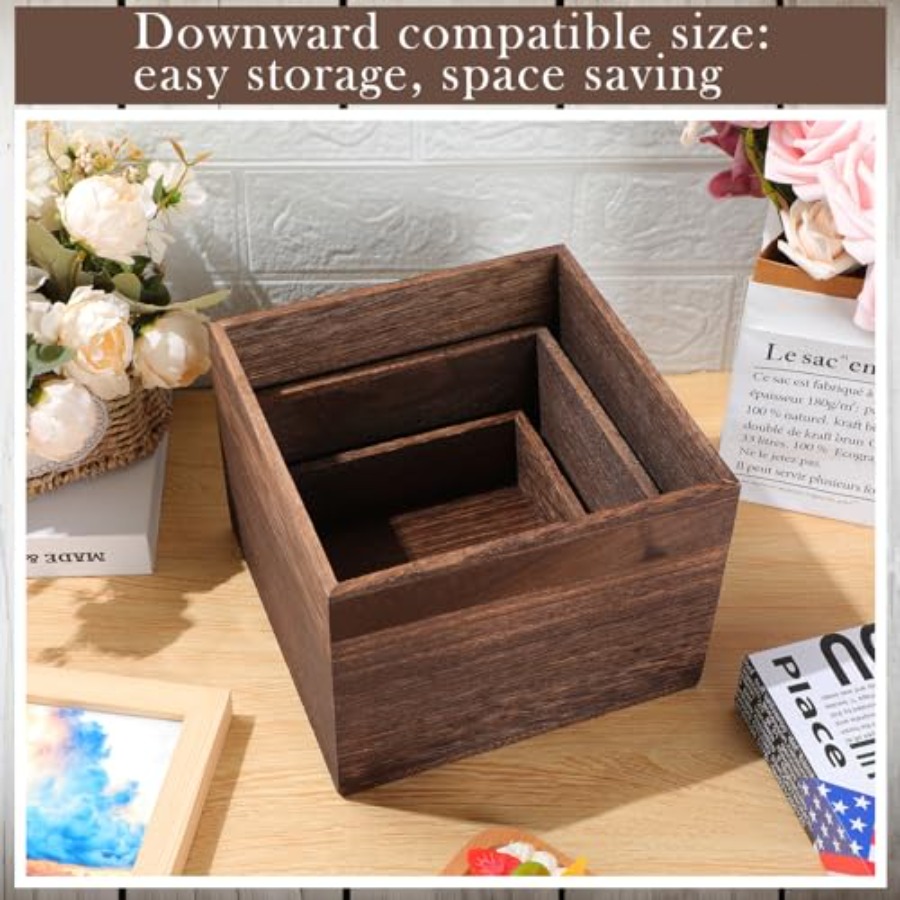 6 Pcs Wood Display Risers Rust - مراجعة Display Risers Set وسعره