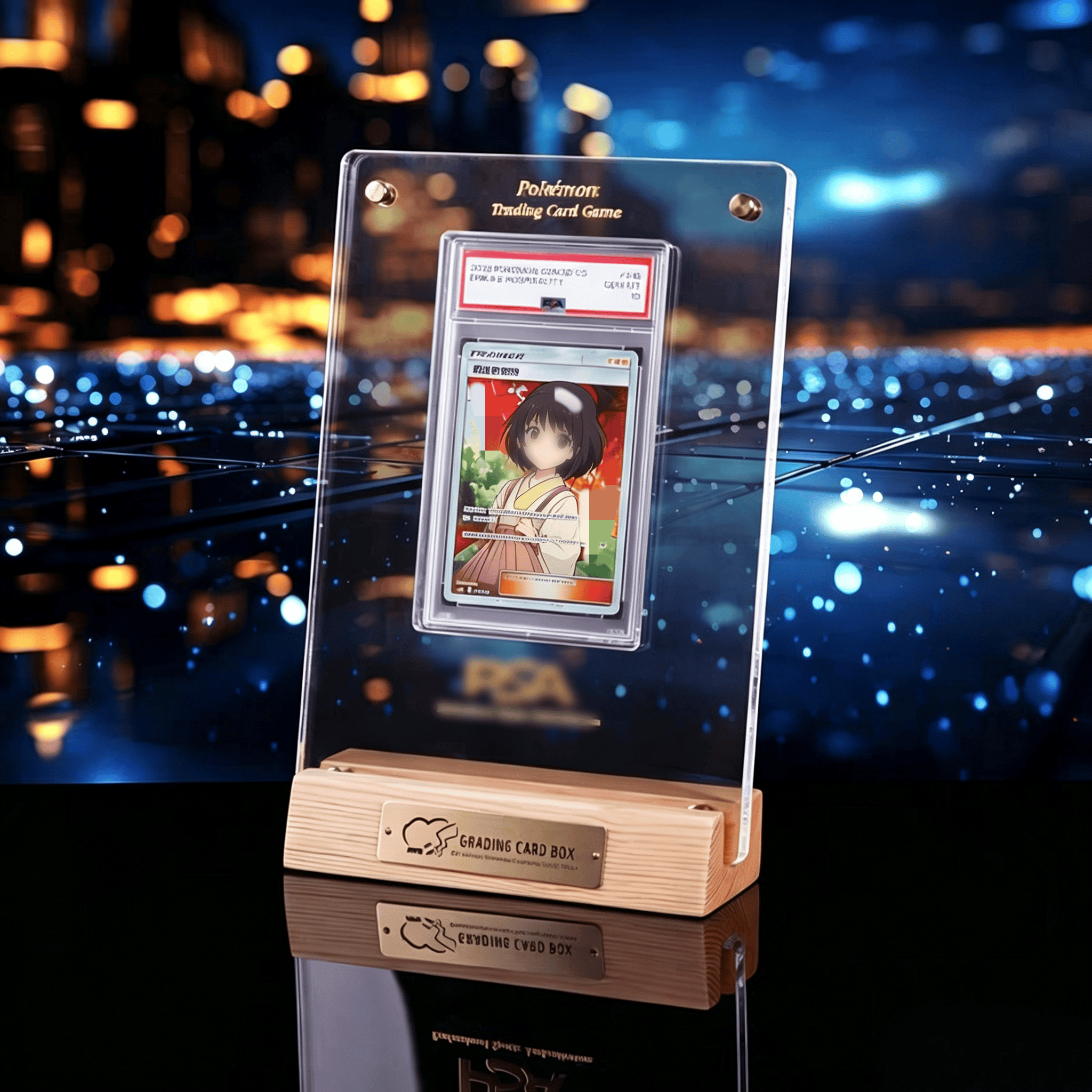 Pokemon PTCG & Yu-Gi-Oh Card D - مراجعة Graded Card Display وسعره