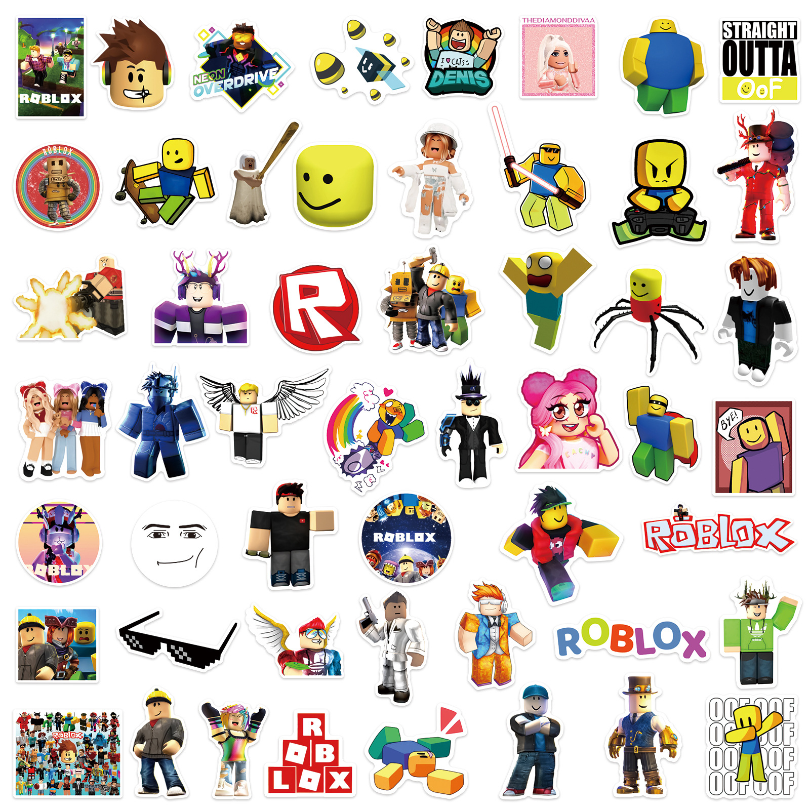 50pcs Roblox Unique Waterproof - مراجعة Vinyl Figure Blank وسعره