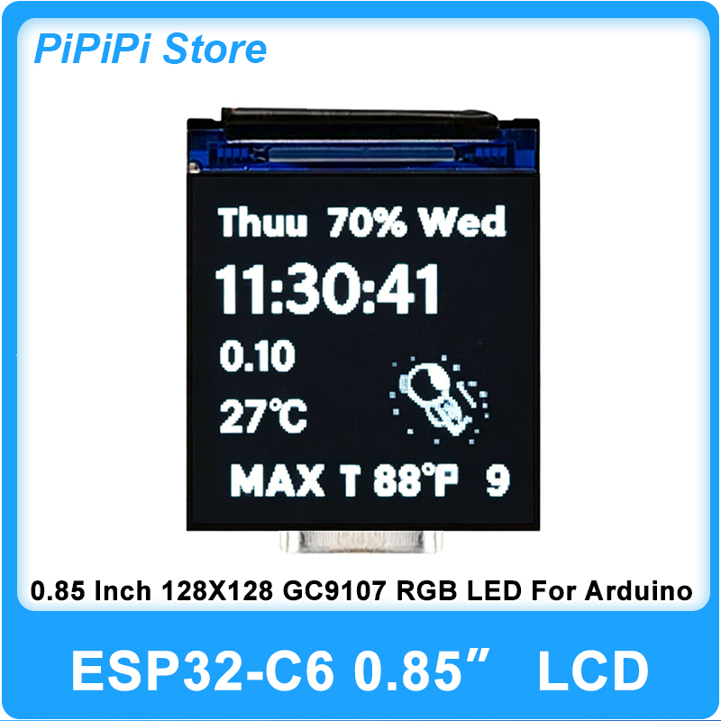 ESP32 C6 0.85 Inch 128X128 IPS - مراجعة Graded Card Display وسعره