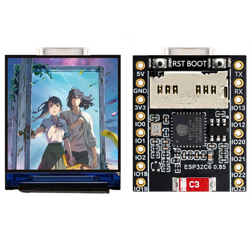 ESP32 C6 0.85 Inch 128X128 IPS - مراجعة Graded Card Display وسعره