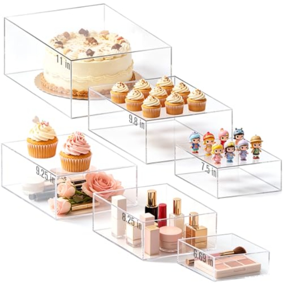 6Pcs Clear Acrylic Risers Disp - مراجعة Display Risers Set وسعره