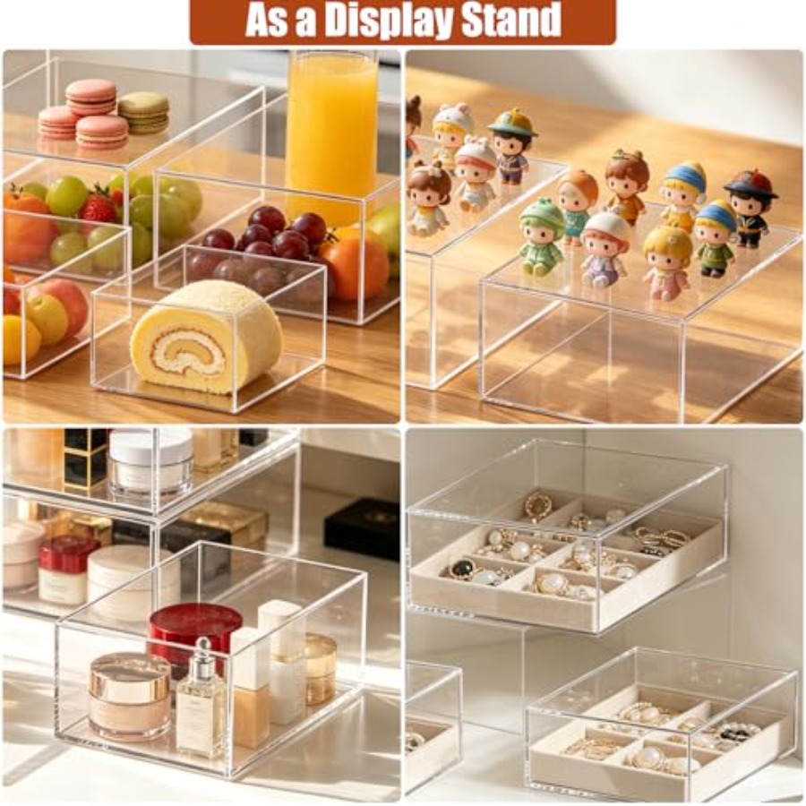 6Pcs Clear Acrylic Risers Disp - مراجعة Display Risers Set وسعره