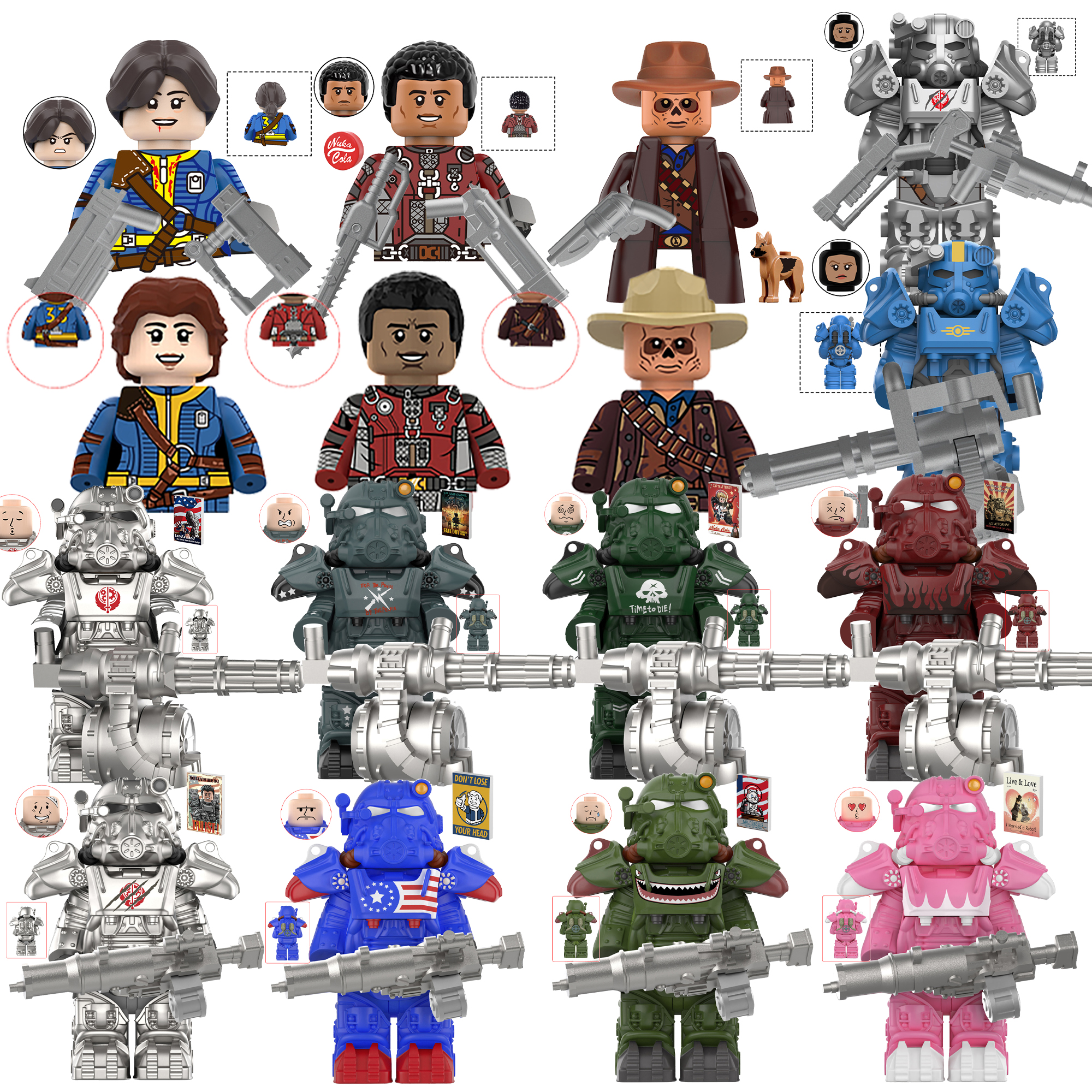 New BoS Game T60 Power Armor A - مراجعة Lego Minifigure Holder وسعره