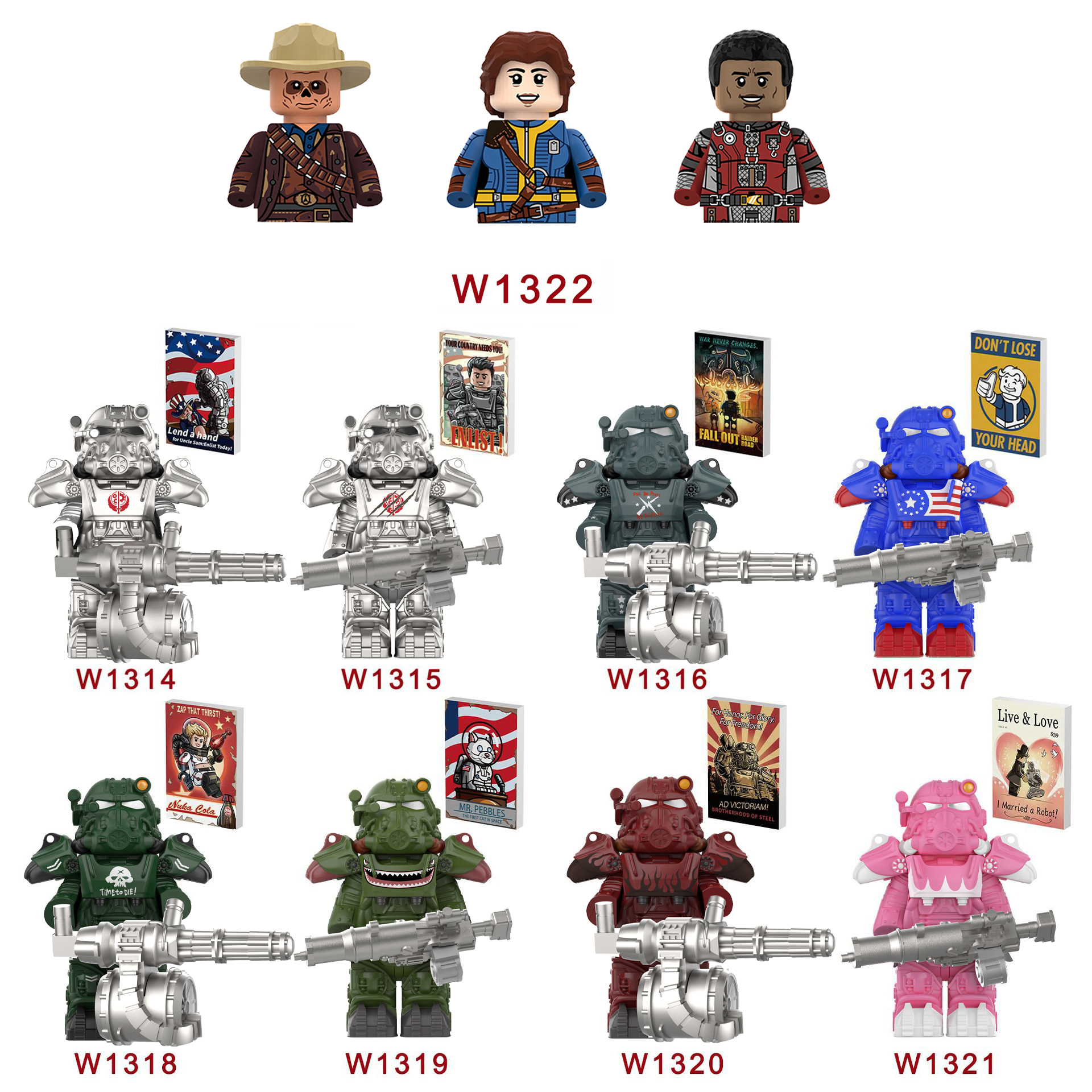 New BoS Game T60 Power Armor A - مراجعة Lego Minifigure Holder وسعره