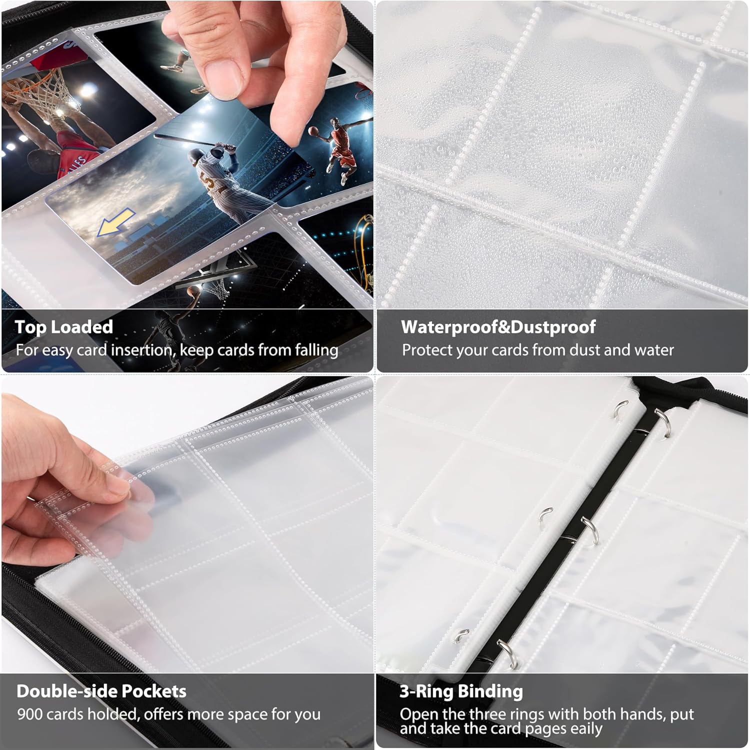 3 ring Trading Card Binder, 90 - مراجعة Trading Card Binder وسعره