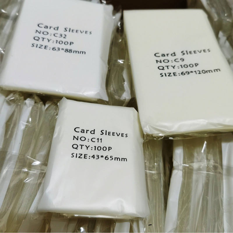 100pcs/set Various Sizes Trans - مراجعة Card Penny Sleeve وسعره