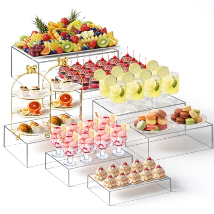 7 Pcs Extra Large Buffet Riser - مراجعة Display Risers Set وسعره