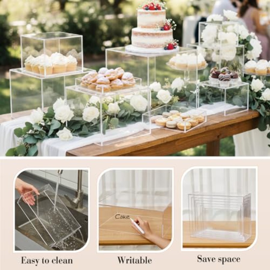 7 Pcs Extra Large Buffet Riser - مراجعة Display Risers Set وسعره