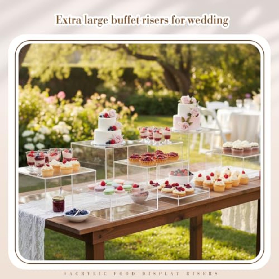 7 Pcs Extra Large Buffet Riser - مراجعة Display Risers Set وسعره