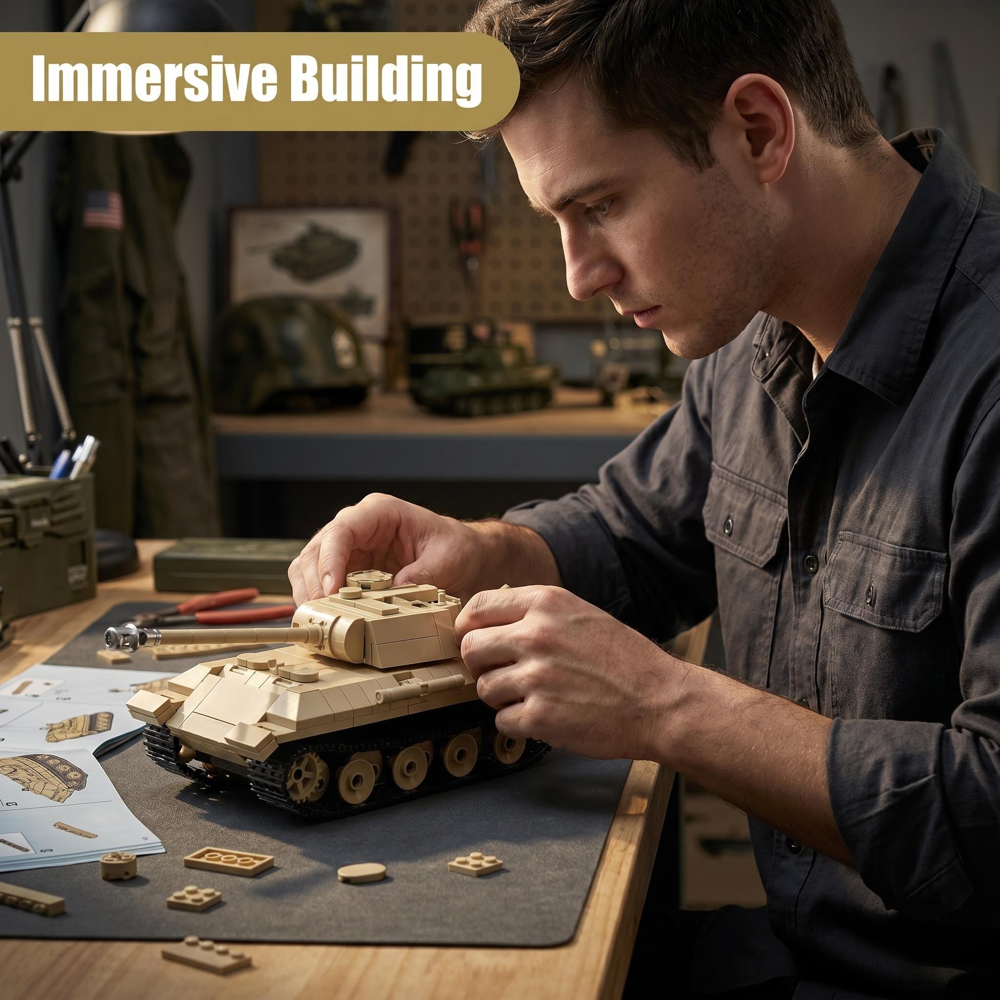 MOC Panther V Tank Tiger I KV- - مراجعة Lego Minifigure Holder وسعره