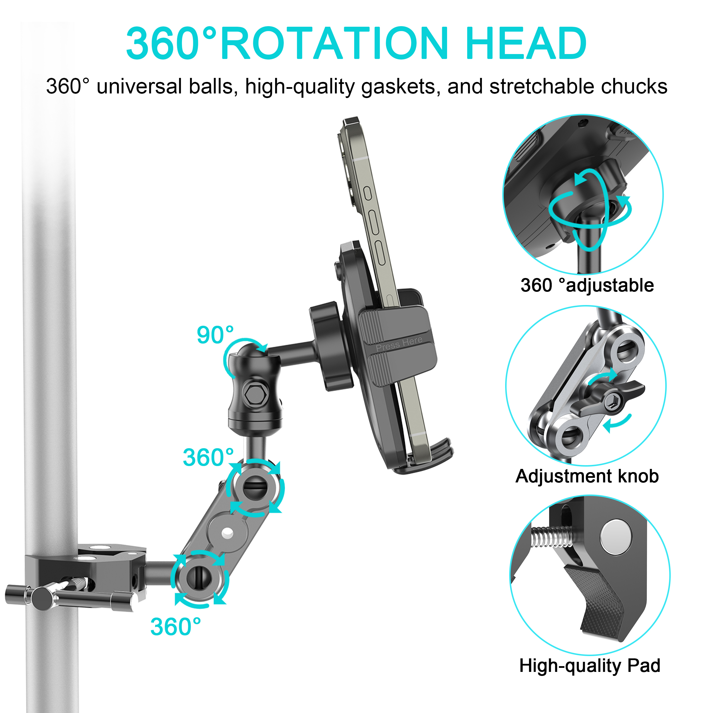 Phone Holder with Super Clamp  - مراجعة Pop Display Shelf وسعره