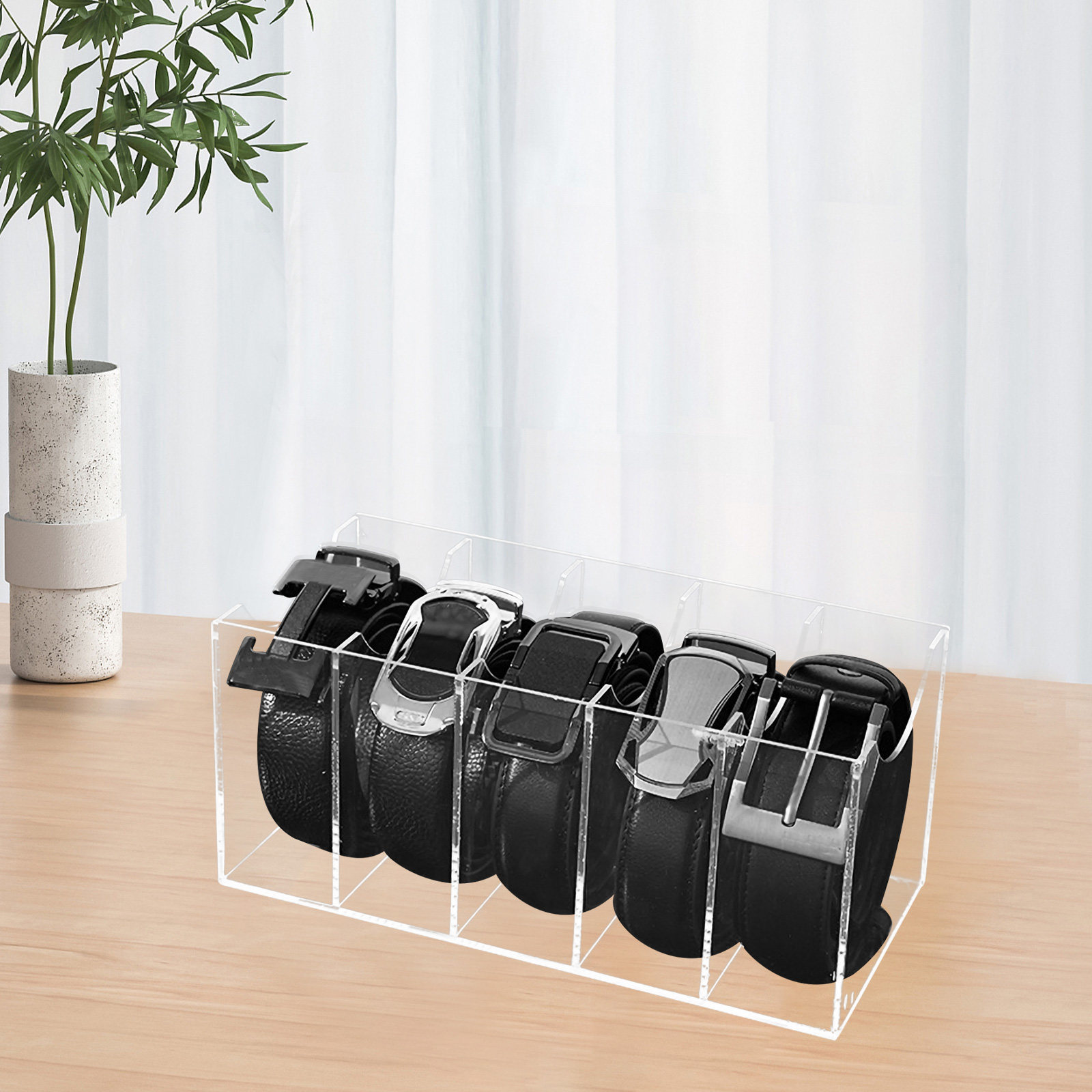 5-Compartment Acrylic Belt Org - مراجعة Display Case Acrylic وسعره