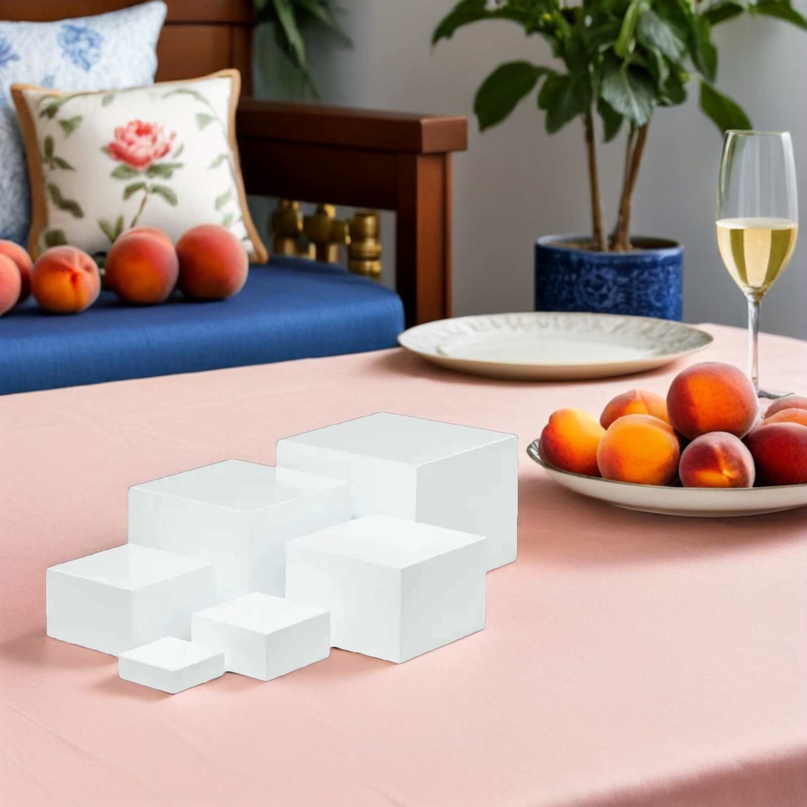 6Pcs Minimalist White Plastic  - مراجعة Display Risers Set وسعره