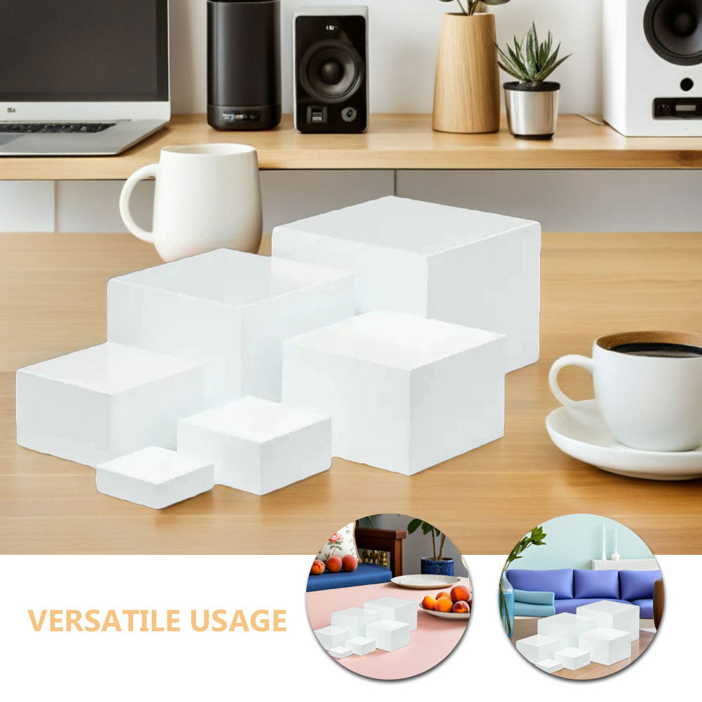 6Pcs Minimalist White Plastic  - مراجعة Display Risers Set وسعره