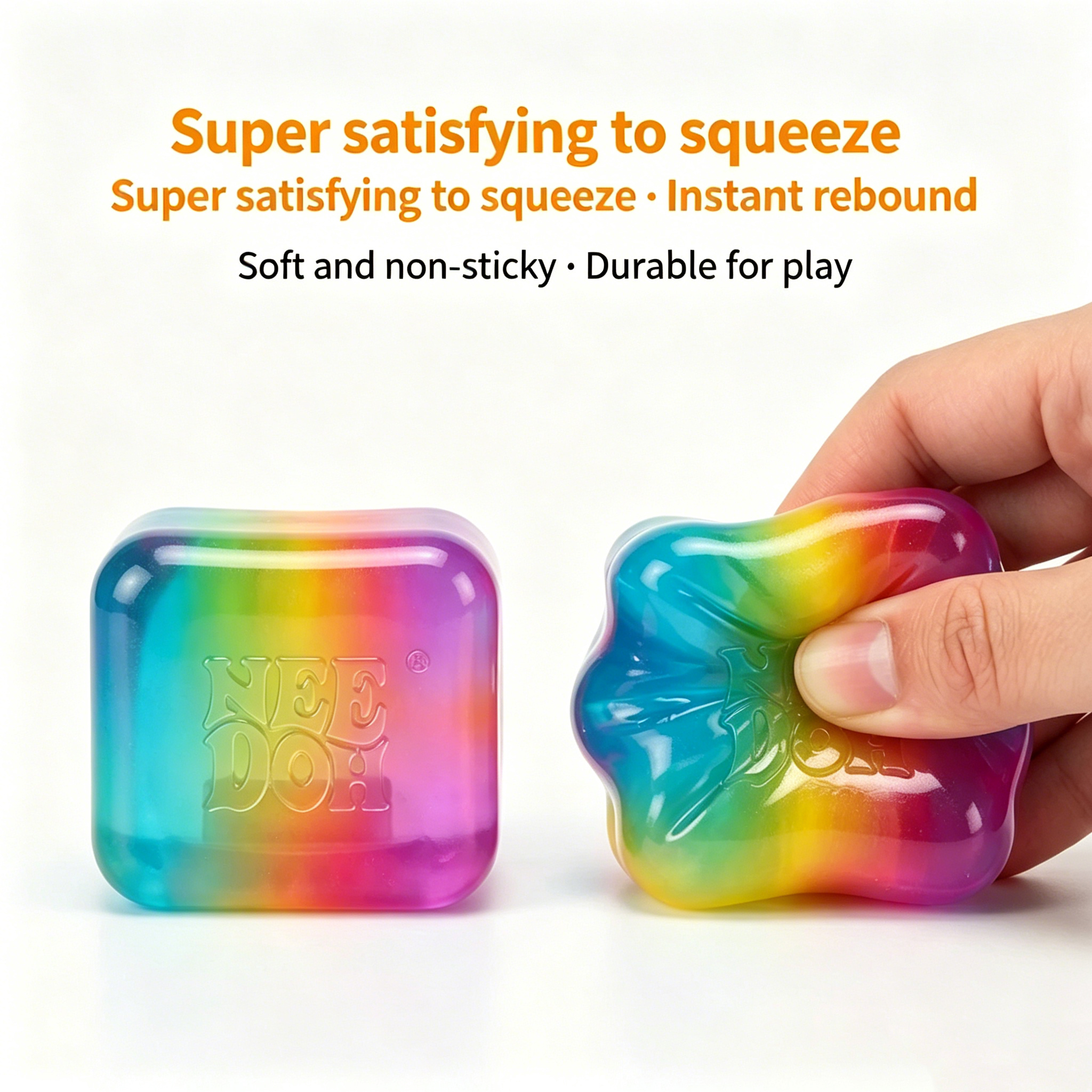 Schylling NeeDoh Rainbow Cube  - مراجعة Fidget Cube Original وسعره